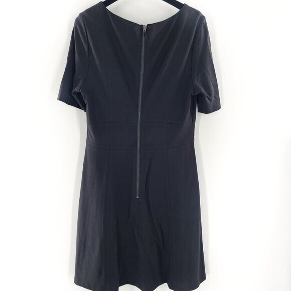LK BENNETT Gail Dress Black Stretch A-Line Short Sleeve - Picture 2 of 4